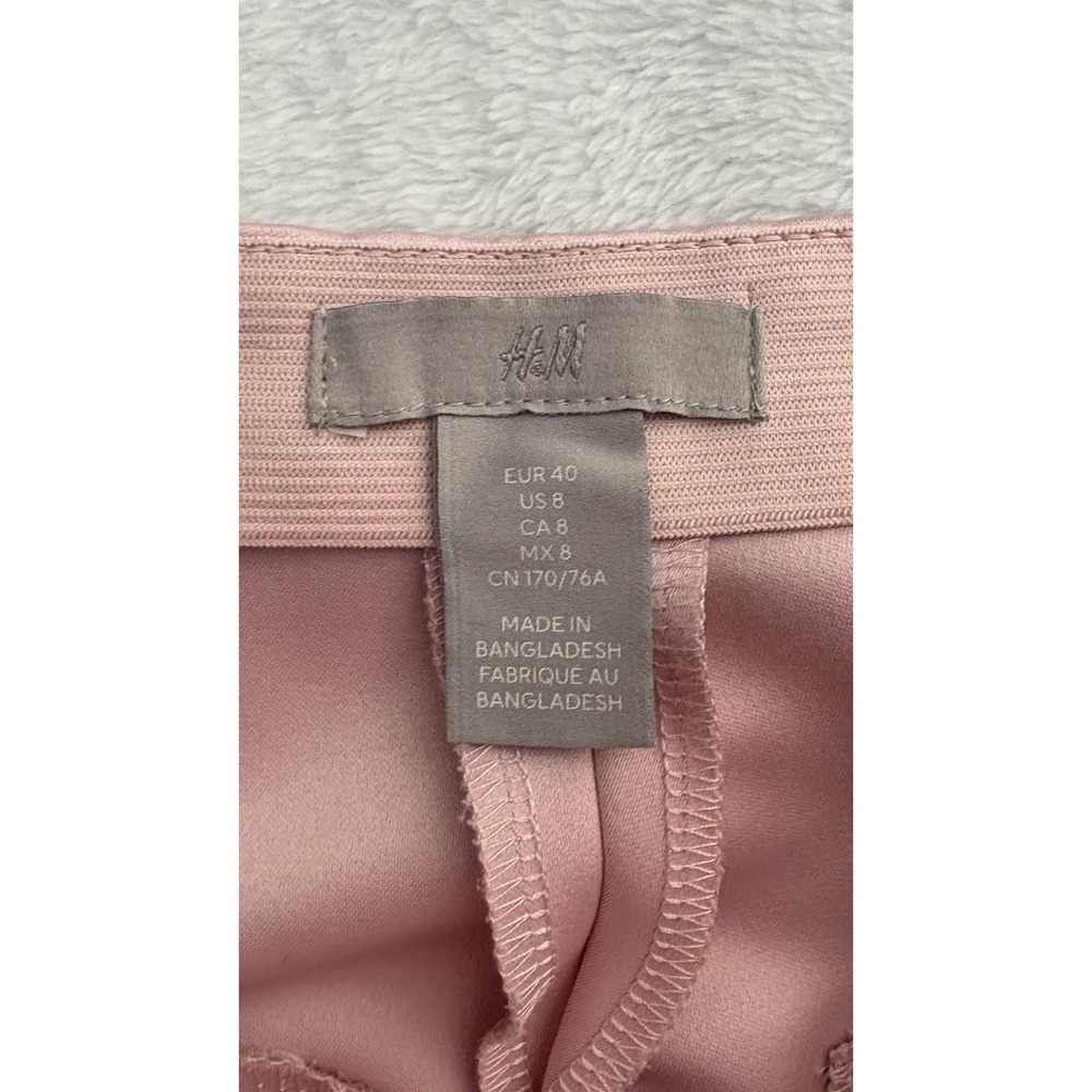 H&M Pink Dress Pants Women's Size 8 Blush Straight Leg Trousers - Picture 4 of 6